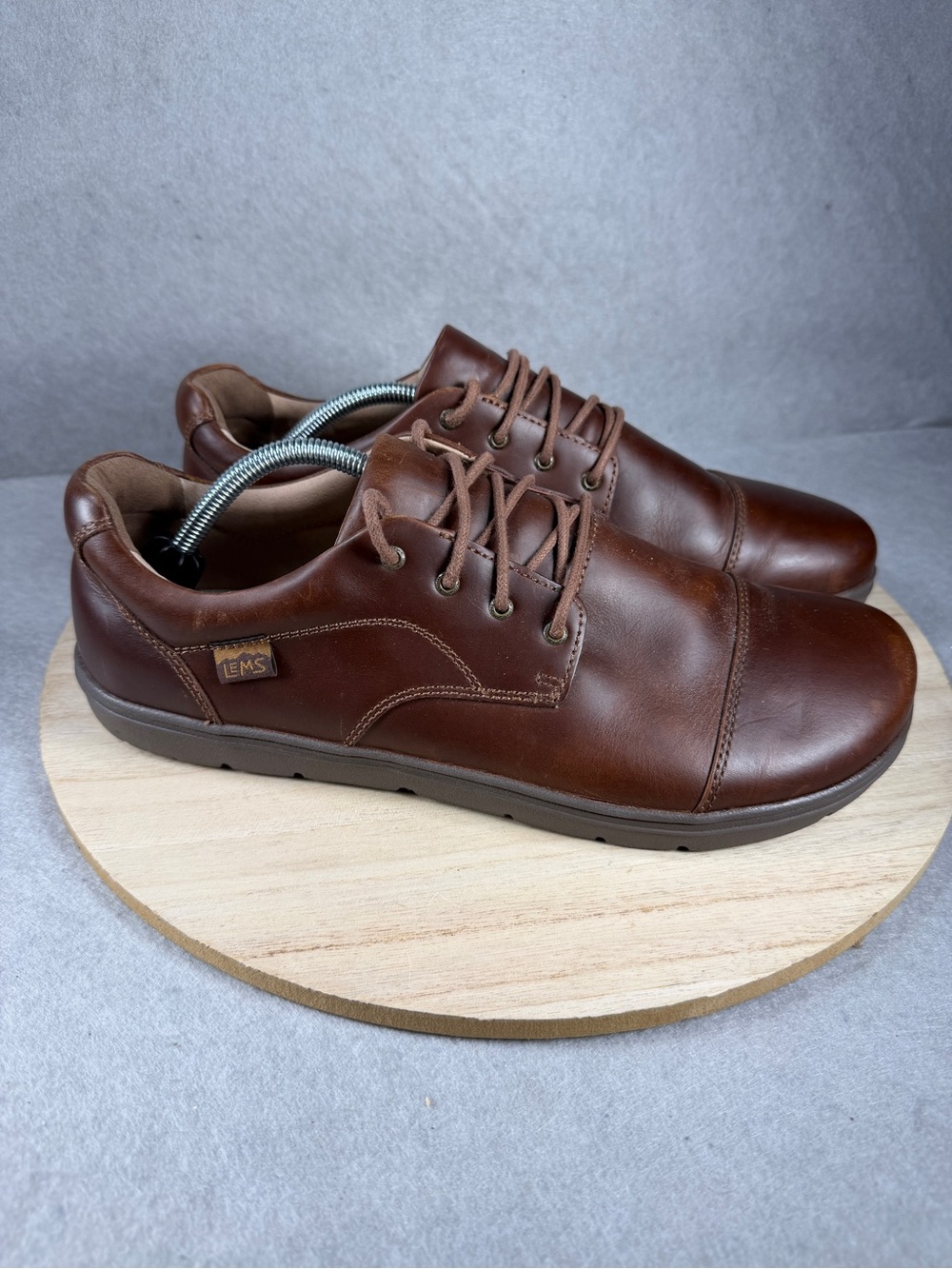 Lems Nine2Five Mocha Leather Men Size 12.5 Women 14 Zero Drop Dress Shoes